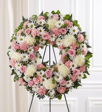 Large wreath on stand