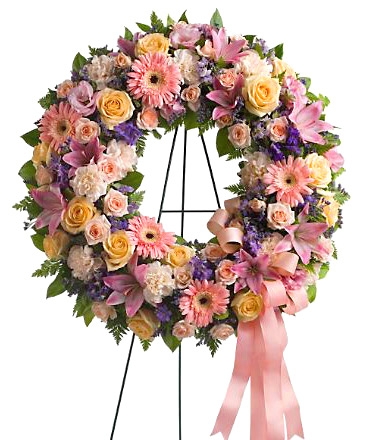 Large wreath on stand