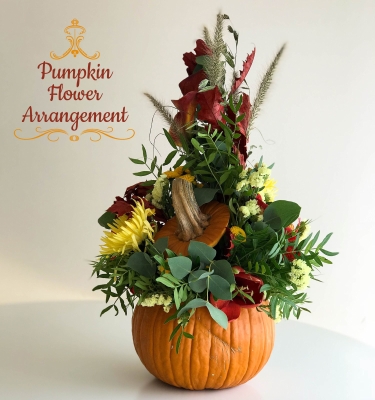 OCTOBER  Pumpkin Flower Arrangement