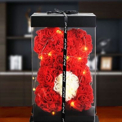 3d Valentine Rose Bear