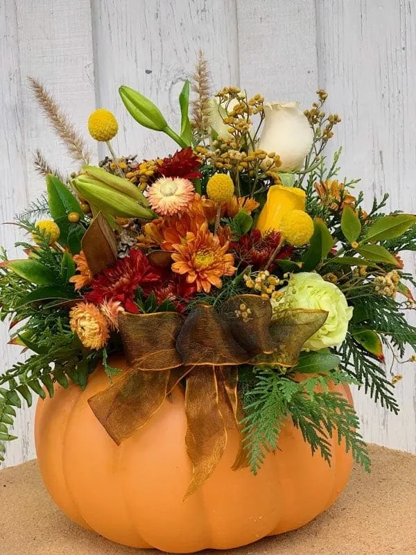 OCTOBER  Pumpkin Flower Arrangement