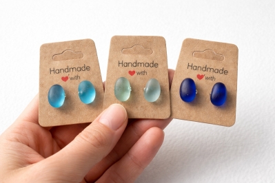 Sea Glass Stud Earrings