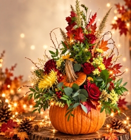 OCTOBER Pumpkin Fresh Flower Arrangement Workshop