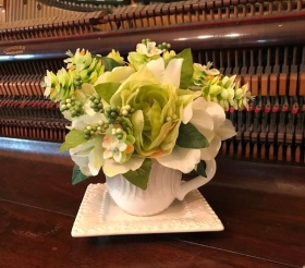 JULY Vintage Tea Cup Floral Arrangement