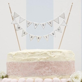 Bunting Wedding Cake Topper