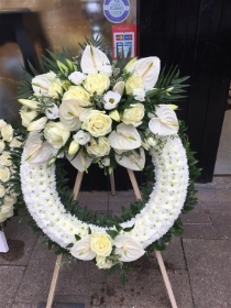 Large wreath on stand