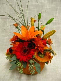 OCTOBER  Pumpkin Flower Arrangement